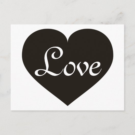Love Black Heart Briefkaart (Voorkant)