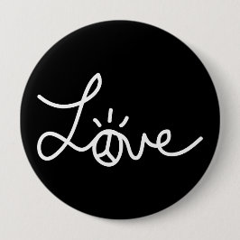 Love Black Pin Ronde Button 4,0 Cm