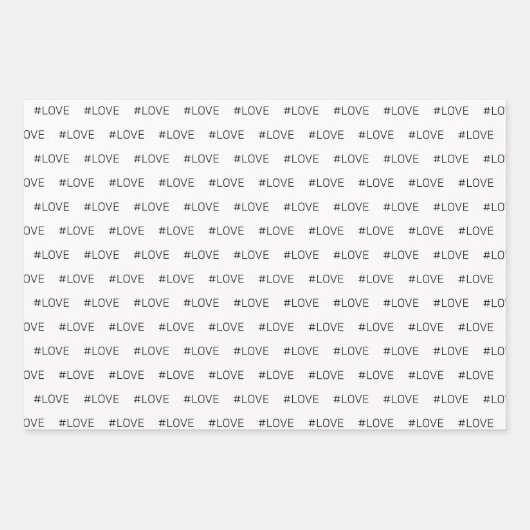 Love Black Red White Pattern Inpakpapier Vel (Voorkant 3)