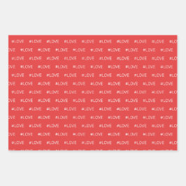 Love Black Red White Pattern Inpakpapier Vel