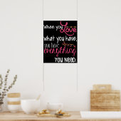 Love Black White en Pink Poster 20 x 16 inch (Keuken)