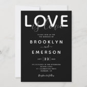 Love Black White Gay Wedding Invitation Kaart (Voorkant)