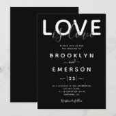 Love Black White Gay Wedding Invitation Kaart (Voorkant / Achterkant)