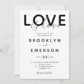 Love Black White Gay Wedding Invitation Kaart (Voorkant)