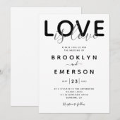 Love Black White Gay Wedding Invitation Kaart (Voorkant / Achterkant)