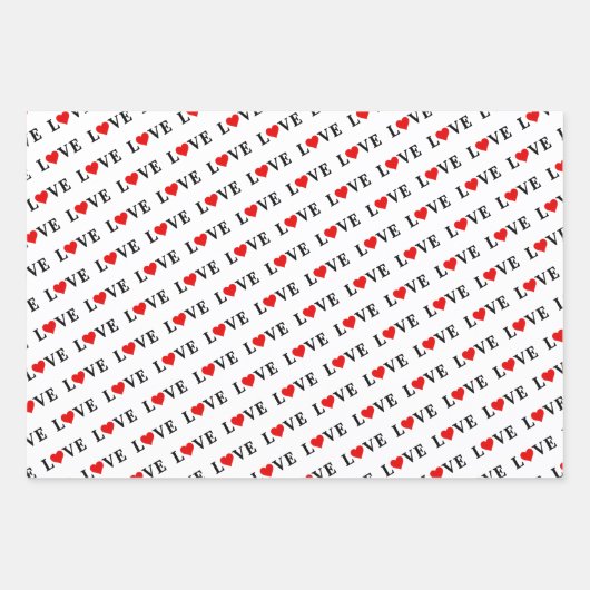 LOVE Black White Inpakpapier Vel (Voorkant 2)