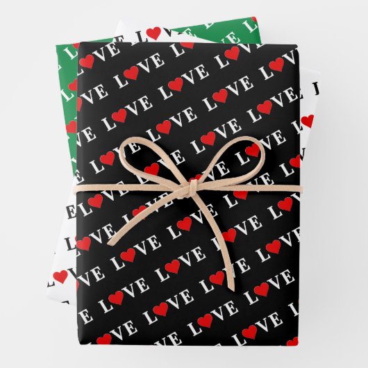 LOVE Black White Inpakpapier Vel (In situ)