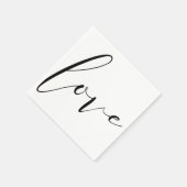 LOVE Black White Modern Typography Wedding Party Servetten (Hoek)