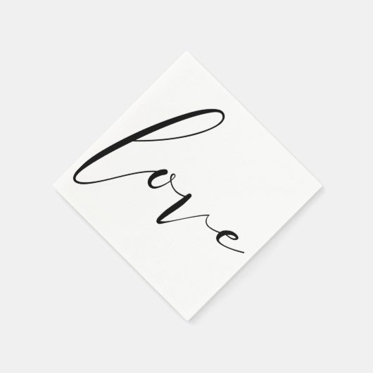 LOVE Black White Modern Typography Wedding Party Servetten (Hoek)