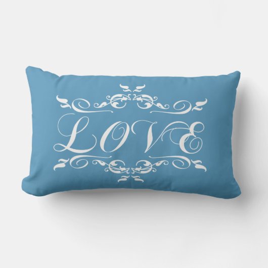 LOVE Blauwe Bindende Pijler Kussen (Voorkant)