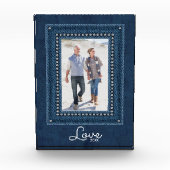 LOVE Blauwe Spijkerbroek Frame Fotoblokken (Voorkant)