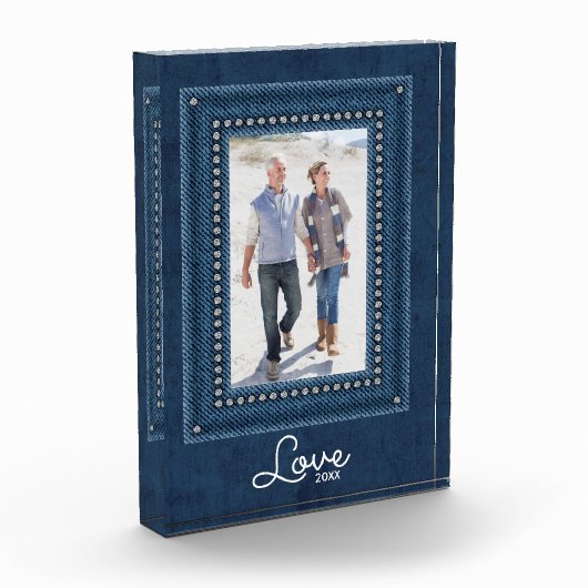 LOVE Blauwe Spijkerbroek Frame Fotoblokken (Links)