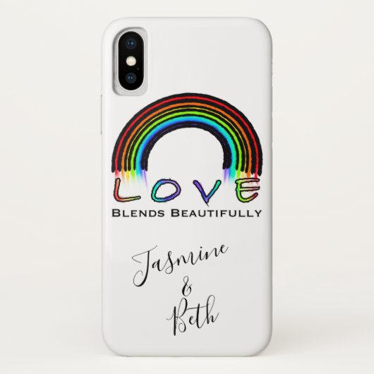 Love Blends Beautiful, kleurrijke regenboog Case-Mate iPhone Case (Achterkant)