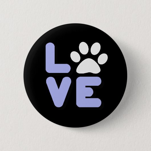 LOVE - Blk/blu Ronde Button 5,7 Cm (Voorkant)