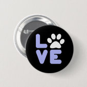 LOVE - Blk/blu Ronde Button 5,7 Cm (Voorkant /achterkant)