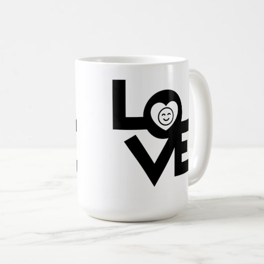 Love blk koffie mok 15oz (Voorkant rechts)