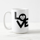Love blk koffie mok 15oz (Links)