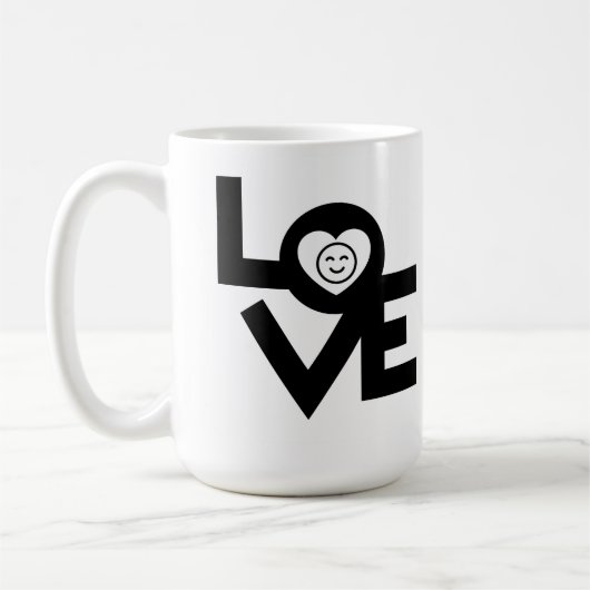 Love blk koffie mok 15oz (Links)
