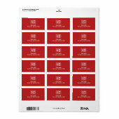 Love Blocks Adresetiketten, Dark Red Etiket (Full Sheet)