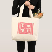 Love Blocks Bag, Roze Grote Tote Bag (Voorkant (product))