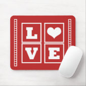 Love Blocks Mousepad, Dark Red Muismat (Met muis)