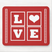 Love Blocks Mousepad, Dark Red Muismat (Voorkant)