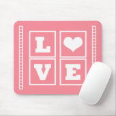 Love Blocks Mousepad, Pink Muismat (Met muis)