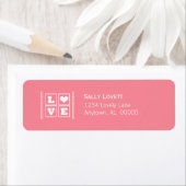 Love Blocks Return Address Labels, roze Etiket (Insitu)
