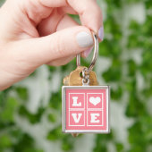 Love Blocks Sleutelhanger, roze Sleutelhanger (Hand)