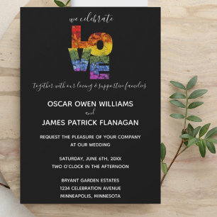 LOVE Bloemen Same-Sex Trouwcollectie Ebony Kaart