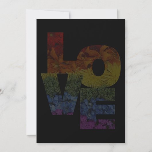 LOVE Bloemen Same-Sex Trouwcollectie Ebony Uitnodi Kaart (Achterkant)