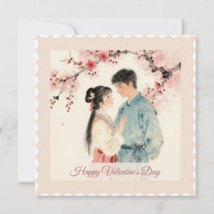 Love & Bloemen – Vintage Valentijnsdagkaart Feestdagenkaart