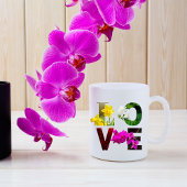 LOVE Bloemtypografie  Koffiemok