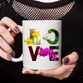 LOVE Bloemtypografie  Koffiemok