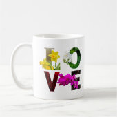 LOVE Bloemtypografie  Koffiemok (Links)