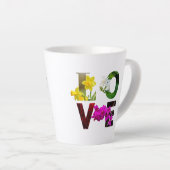 LOVE Bloemtypografie Latte Mok (Rechterhoek)