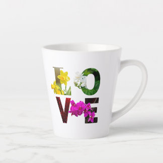 LOVE Bloemtypografie Latte Mok