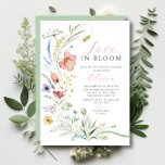 Love-Bloom Bridal Shower Invitation Kaart<br><div class="desc">Love in Bloom design met een delicaat lijst van wilde bloemen in roze en paarse bloemen. Bezoek onze winkel om onze hele liefde te uitzichten in bloei.</div>