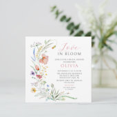 Love-Bloom Bridal Shower Invitation Kaart (Staand voorkant)