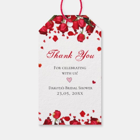 Love Bloom | Krachtig groen rood roze bloemmotief  Cadeaulabel