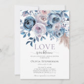 Love Bloom Something Blue Rozen Vrijgezellenfeest Kaart (Voorkant)