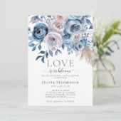 Love Bloom Something Blue Rozen Vrijgezellenfeest Kaart (Staand voorkant)