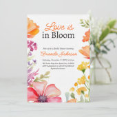 Love Bloom Wildflower Perzik Bloemen Vrijgezellenf Kaart (Staand voorkant)