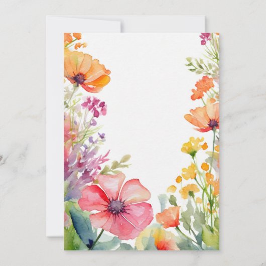 Love Bloom Wildflower Perzik Bloemen Vrijgezellenf Kaart (Achterkant)