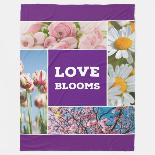 Love Blooms Fleece Throw Blanket Deken (Voorkant)