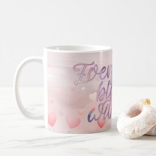 Love Blooms Pastel Heart Mug Koffiemok (Met donut)