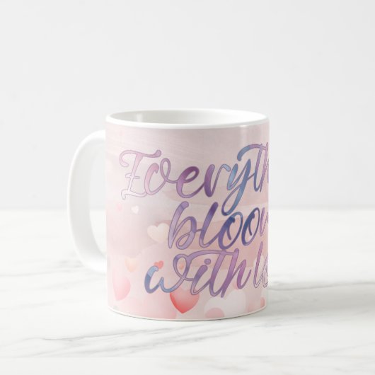 Love Blooms Pastel Heart Mug Koffiemok (Voorkant links)