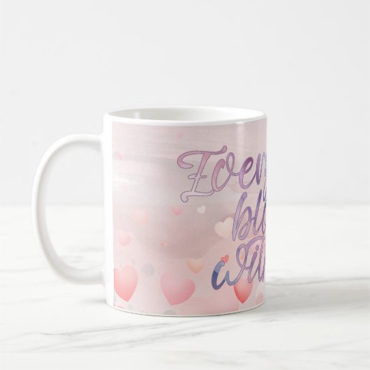 Love Blooms Pastel Heart Mug Koffiemok (Links)