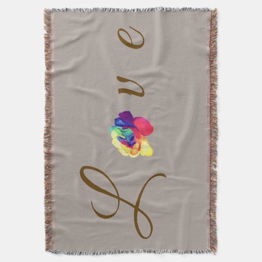 Love Blooms Rainbow Roos Deken (Voorkant Verticaal)