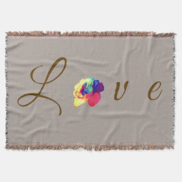 Love Blooms Rainbow Roos Deken